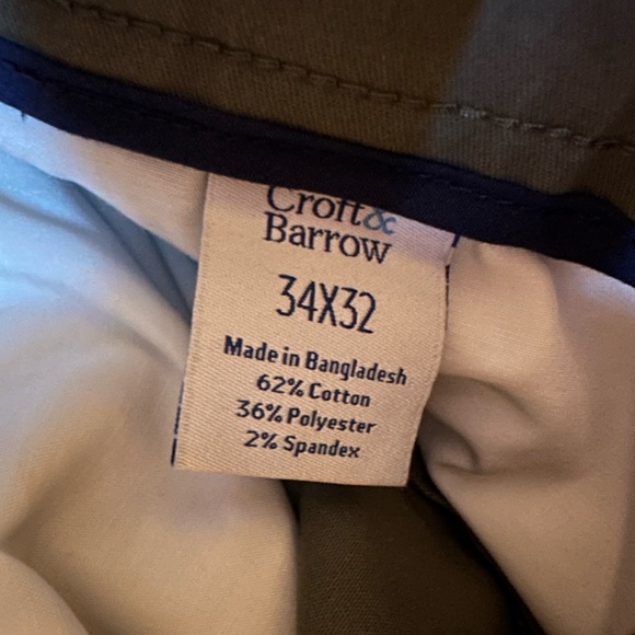 Croft & Barrow Men's The Easy Care Khaki Pants, 34Wx32L‎ (Tan/Khaki) (NWT) - Picture 6 of 7